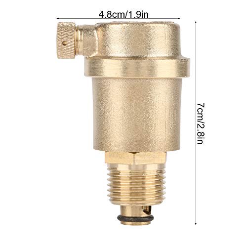 Akozon Automatic Quick Bleeder DN15 G1/2 Brass Automatic Bleed Valve for Solar Water Heater Pressure Relief
