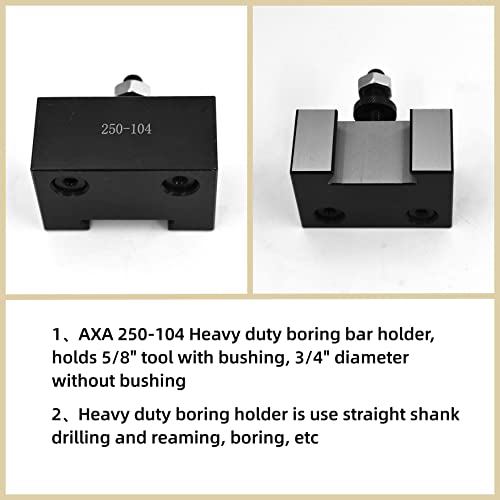waltyotur AXA 250-104 Heavy Duty Boring Bar Holder, Quick Change Heavy Duty Boring Bar Tool Post Holder for CNC Lathe