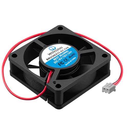 WINSINN DC 60mm Fan 5V 6020 Dual Ball Bearing Brushless Cooling 60x20mm 2PIN (Pack of 4Pcs)