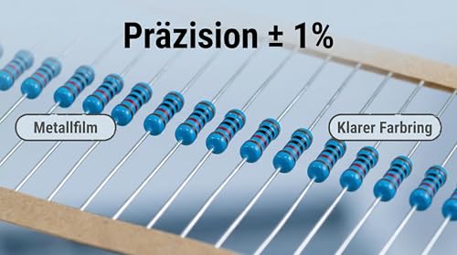 100 Pieces 1/2 W ± 1% Tolerance 120Ω Metal Film Resistor Set for DIY Projects and Experiments, with Separate Moisture Protection Packaging + Resistance Colour Code | 120Ω Resistor,Klare Farbringe & verstärkte Drähte, ideal für DIY und Experimente, Feuc...