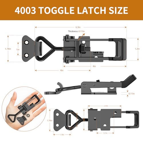 8Pack Heavy Duty Toggle Clamp Latch 4003 Style Pull Clamp Black for Smoker 6Pack