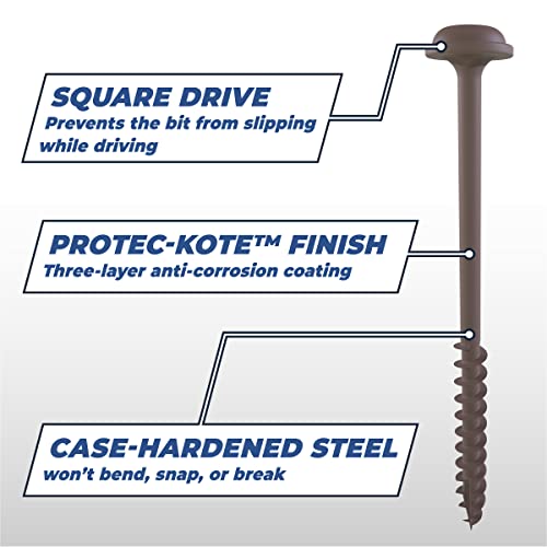 Kreg Protec-Kote Pocket Screws, Outdoor Pocket Hole Screws, 4", 75 Count