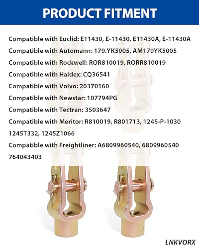 4 Pack R810019 Slack Adjuster Clevis Kit, 5/8-18 Thread, Double Pin
