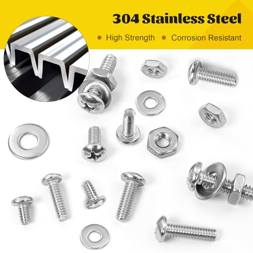 358PCS SAE #6-32#8-32#10-24 Phillips Pan Head Bolts Machine Screws Assortment Kit & 1500PCS M4 Hex Socket Button & Cap Head Bolts Assortment Kit