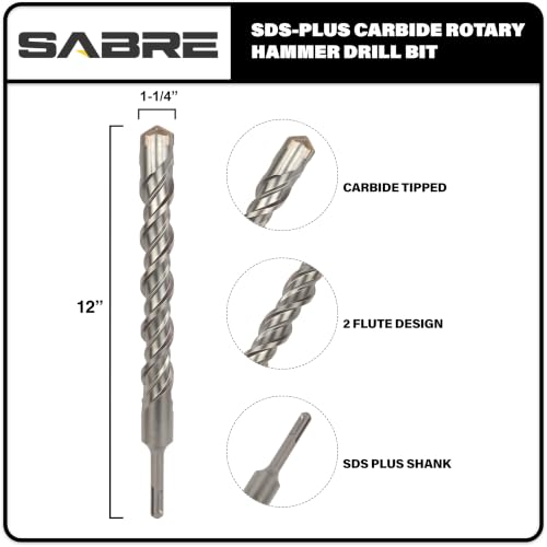 1-1/4 Inch x 12 Inch SDS Plus Rotary Hammer Drill Bit 1-1/4" x 12"