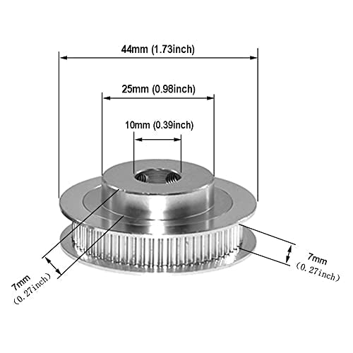 2GT Pulley 60 Teeth 10mm Bore 60T Timing Belt Pulley Synchronous Wheel Aluminum for Width 6mm Belt 3D Printers Parts, 4pcs/Pack(Size: 60T-10mm Bore)