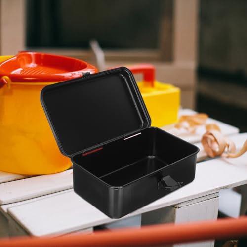 DOITOOL Small Tool Box Organizer Metal Toolbox for Small Parts Screwdrivers Screws and Tool Parts Buckle Closure Portable Storage Case for Home Garage Workshop 7.87 X 4.92 X 3.07 in