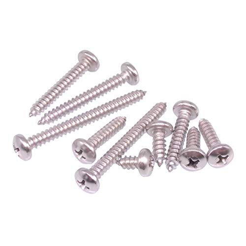 Yodaoke 200pcs #10 304 Stainless Steel Phillips Pan Head Wood Screws Assortment Kit