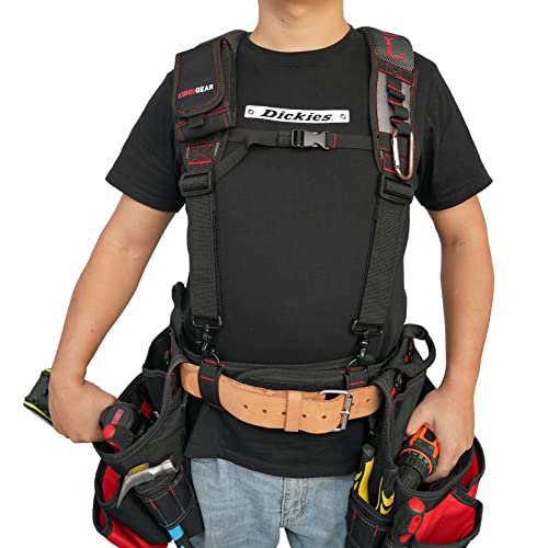 KUNN Gel Tool Belt Harness Padder & 4-Piece Leather Suspender Loops