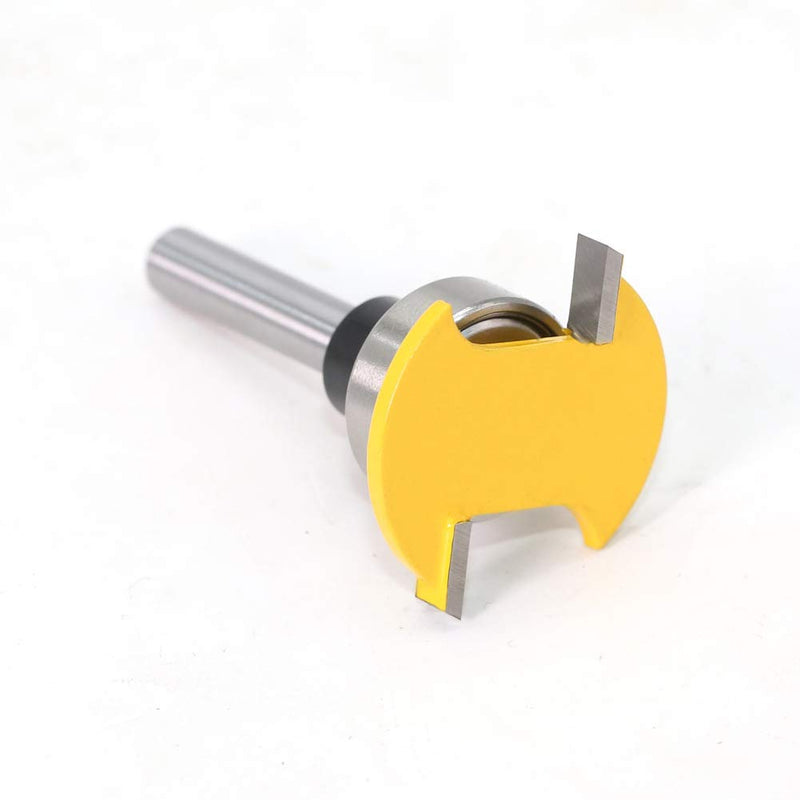 Set of 2 6 mm Shank Biscuit Wood Cutter with Bearing, Groove Cutter Tongue Shaft and Groove Milling Cutter Set T-Shape Cutter Made of Wood for Woodwork Carpenters