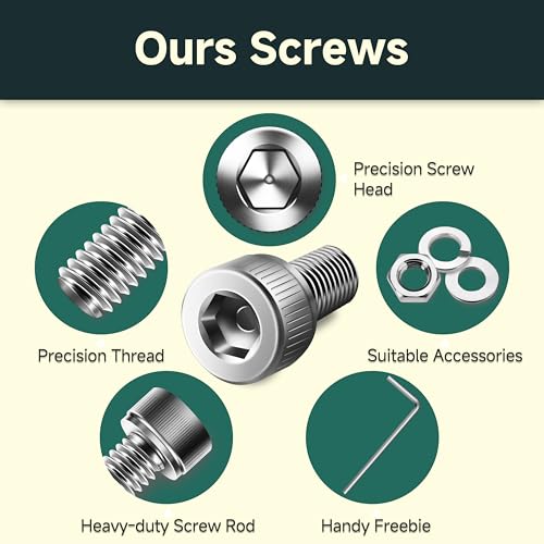 120Pcs Metric Bolt Assortment Kit M4 M5 M6 & 2200-Piece Metric Screws and Bolts Assortment Kit M2 M3 M4 M5 304 Stainless Steel Hex Socket Cap Screws, Flat Washers, Nuts, Button Head Socket