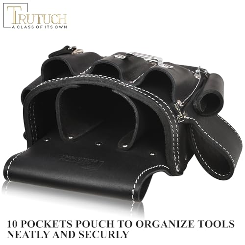 Grain Leather Electrician Tool Pouch with Work Belt | Carpenter Tool Pouch | Electric Tool Bag | Tool Belts