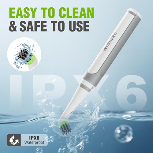 WORKPRO Cordless Crevice Cleaning Brush, 5500 RPM Cordless Scrubber