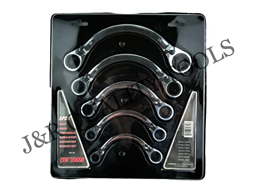 VCT 5pc Metric Ratcheting Double End Half Moon Reversible Wrench Set 10mm - 22mm