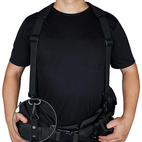 KUNN Tactical Duty Belt Suspenders & Tool Belt Suspenders Removed Padded Shoulder
