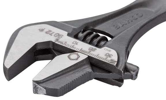 Bahco BAH9073RPUS 12" SAE Ergo Combination Industrial Black Finish Adjustable/Pipe Wrench, Reversible Jaw for Dual Functionality, Aggressive Angled Teeth, Thermoplastic Handle, and Slim Tapered Jaws 12-Inch