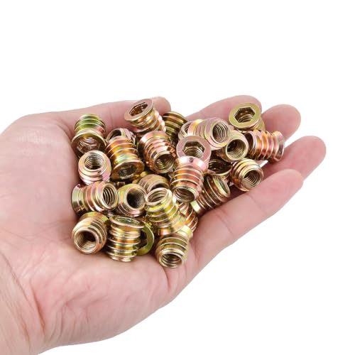 200 Pcs 5/16"-18x15mm Threaded Inserts for Wood for Furniture Reinforcement 200