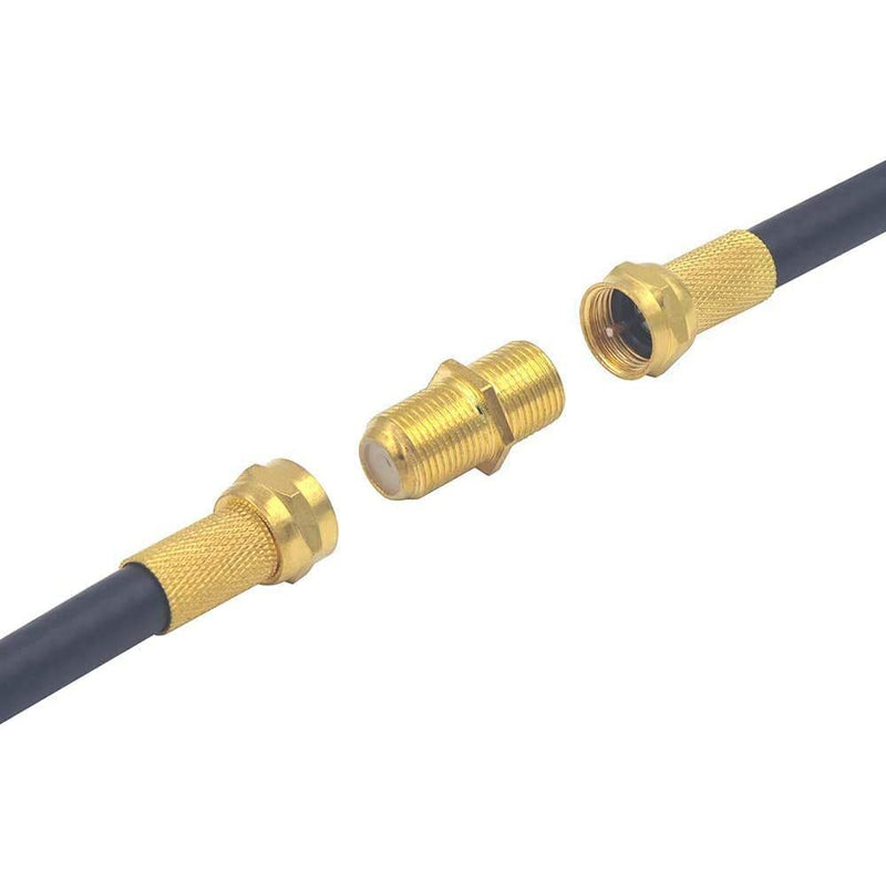 VCE Coaxial Cable Connector 10 Pack, Gold-Plated Coax Female to Female Connector for RG6/RG59 Coaxial Cable Extend