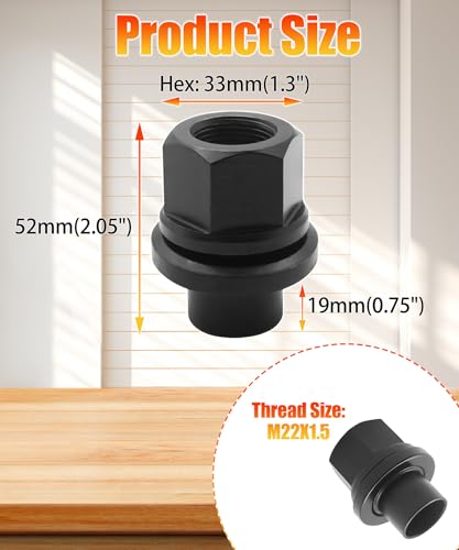 6PCS M22x1.5 Hex Wheel Lug Nuts 6