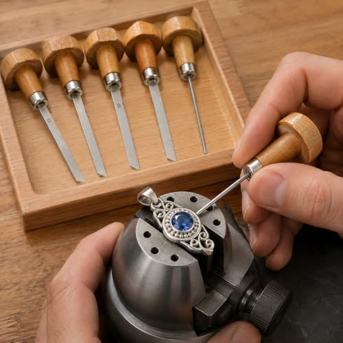 6 Piece High Speed Steel Stone Setting Graver Set for Jewelry Engraving