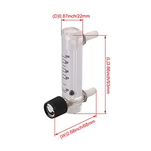2 Pieces LZM-6 Flow Meter 100-1000ml/min for Oxygen Gas Air Flow Control Detect