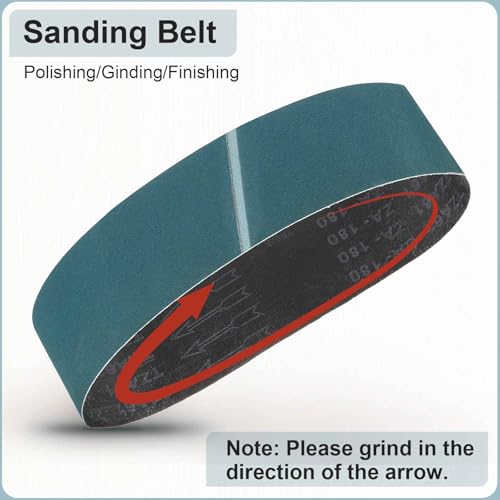HARFINGTON 3-1/2 x 15-1/2 Inch Sanding Belts, 15 Pcs 60/80/120 Grit Zirconia Abrasive Belt Sander File Belt for Woodworking, Metal Polishing, Knife Sharpener 3-1/2 x 15-1/2 Inch(60/80/120 Grits) Green(zirconia)