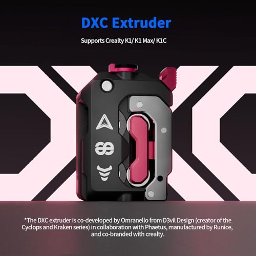 3D Printer Accessories Upgrade Phaetus K1/K1C/K1 Max: DXC ExtruderDirect Drive Helical Gear Smooth Feeding Extrusion Replacement - Support 1.75mm Filament