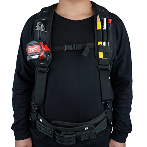 KUNN Tool Belt Suspenders & Electrician Tool Pouch with Belt Clip