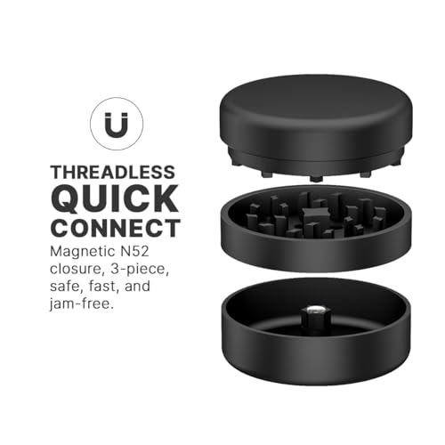 Grinder Premium MAGNO ULTRA SE | High Grade Anodized Aluminum 62 mm | Quick Connect Threadless System, N52 Magnets, Large Chamber, Diamond Teeth | Grinder for Herbs and Spices
