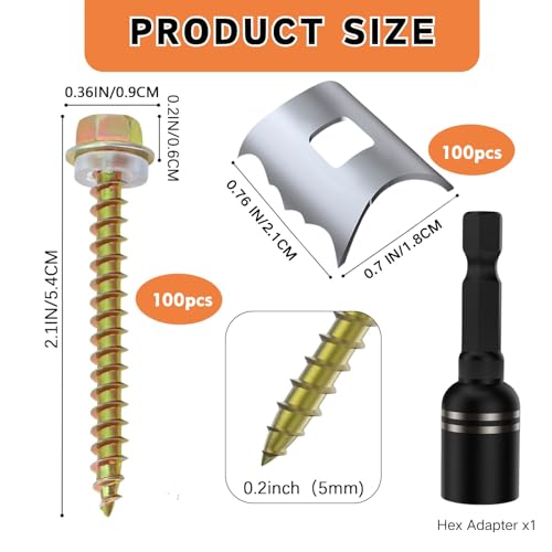 100 PCS Fence Staples–304 Stainless Steel Fence Nails for Softwood Reusable Fasteners Wire Fencing Screws for Mesh/Woven Wire, Quick Power Drill Installation – Ideal for Farms, Gardens & Outdoor Use 100