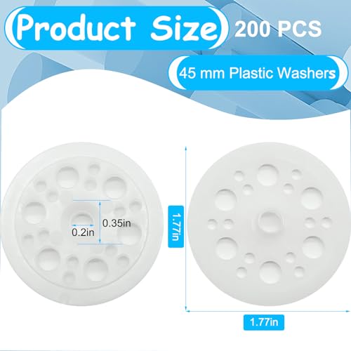 200PCS Plastic Washers Polypropylene Washer for Fixing&Fastening Foam Board 200