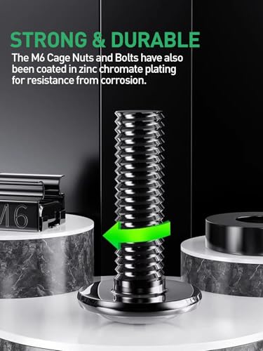 100-Pack M6 x 16mm Rack Mount Cage Nuts, Screws and Washers