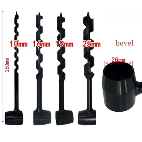 4PCS Heavy-Duty Steel Scotch Eye Hand Auger Bits – Manual Wood Drill for Bushcraft, Camping, Hiking & Woodworking