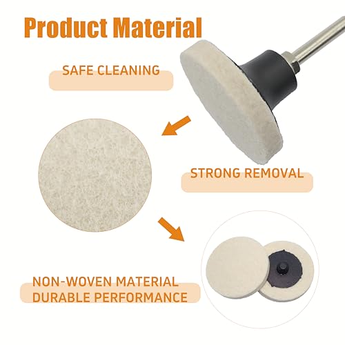 Merryland 60 Pack Wool Quick Change Disc 2 inch Polishing Buffing Pad Without Shank 60PCS