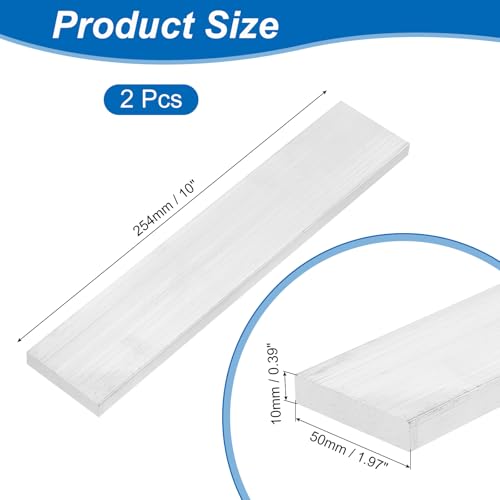 uxcell Square Aluminum Flat Bar, 2Pcs 3/8" Thickness 2" Width 10" Length Square Aluminum Bar 6061 Aluminum Flat Plate, 10 x 50 x 254mm Solid Mill Stock 3/8" x 2" x 10"