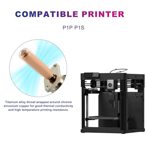 3D Printer Extruder Upgraded Version 2.0 Hotend for Bambu Labs P1P/P1S ,with Ceramic Heater and Cartridge Thermistor Black For P1P/P1S