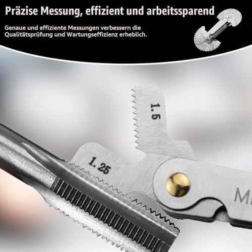 52 Sheets Thread Gauge, Metric Inch, Stainless Steel Thread Gauge, Metric 60 Degrees, Thread Template, Fine Thread Measuring Tool, Radius Gauge Measuring Tool, Feeler Gauge for Precision Measurements