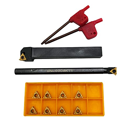 1/2" Lathe Threading Tool External/Internal Threading Holder SEL/R 1212H11+ SNR/L 0008K11 Threading Holder with 11ER AG60 11IR AG60 Threading Inserts