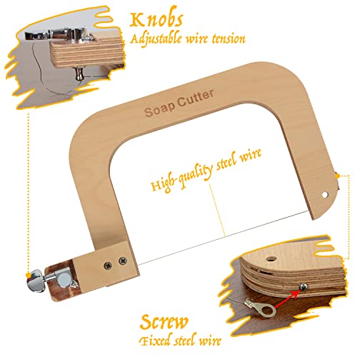 Wooden Wire Soap Cutter, Adjustable Wire Soap Slicer Cutting Tool for Handmade Candles Trimming Cheese Making Wooden-1