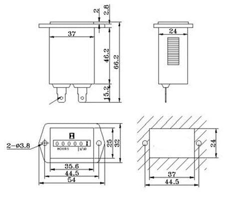 Mechanical Engine Hour Meter AC 110V 120V 220V 230V for Air Compressor Golf Cart Club House Generator ATV Chainsaw Tiller Chipper