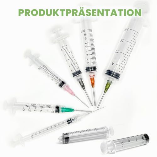 24pcs Small Syringes, Plastic Syringe Reusable Plastic Syringe | Multifunctional syringe set 1 ml, 2.5 ml, 3 ml, 5 ml, 10 ml, 20 ml for dispensing, animal feeding, industrial