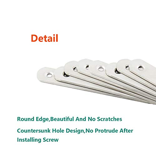 4 Pack Flat Mending Plate for Wood,ULIFESTAR Stainless Steel Straight Brackets 300mm / 12" Length 8 Screw Hole Flat Repair Fixing Wood Brace Joining Plates Connector with Fixing Screws ['300x25x4mm']