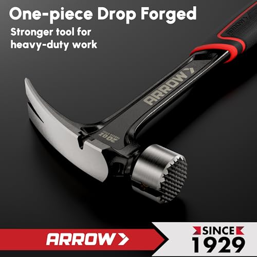 ARROW 20 oz Straight Claw Hammer, Rip Claw Hammer 20oz