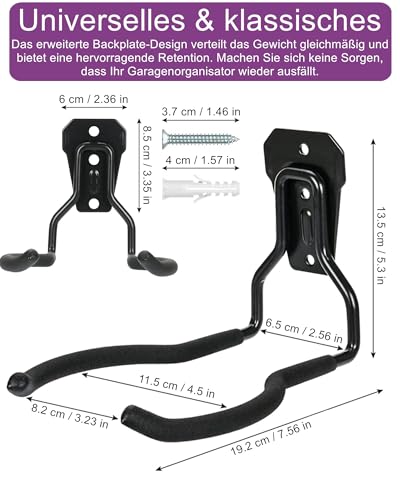 Falezern Brush Cutter Holder, 1 Piece Wall Mount for Grass Trimmer, Wall Holder for Brush Cutter, Wall Mount for Garden Tools, Metal Grass Trimmer Hanger for Garage Trimmers, Garden Tools