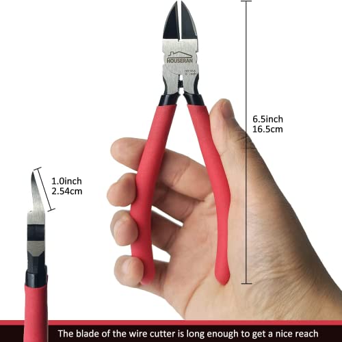 Wire Cutters 10 PACK, 6 inch, Side Cutters, Flush Cut Pliers Red