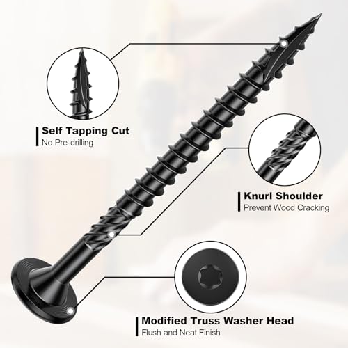 #14 Heavy-Duty Wood Screws Assortment Kit, 170Pcs Star Drive Decking Wood Screws, Rust Resistant Timber Screws for Log/Landscaping Wood (2-7/8",4-1/2")