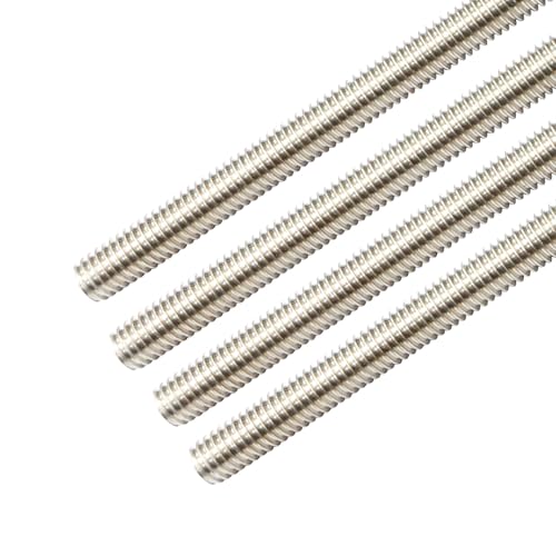 304 Stainless Steel 1/4"-20 Fully Threaded Rod, 4 Pieces 47" Length Long Threaded Rods