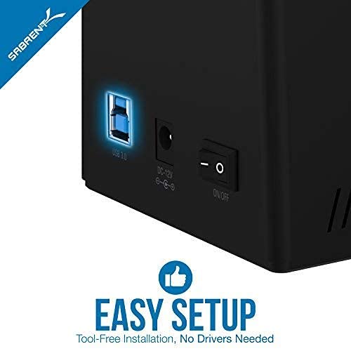 Sabrent USB 3.0 to SATA I/II/III Dual Bay External Hard Drive Docking Station + 2.5-Inch SATA to USB 3.0 Tool-Free External Hard Drive Enclosure