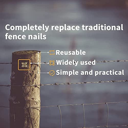 Steel Fence Staple 1.8in 95PCS, Reusable Mesh Nails for Softwood 1.9IN*95PCS