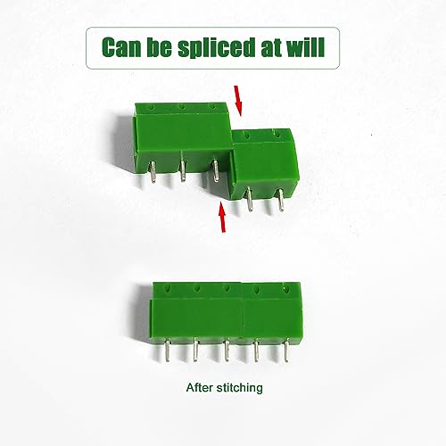 YIXISI PCB Mount Screw Terminal Block, 5 mm 2/3/4 Pin Screw Terminal Connector, for Arduino DIY Project, Green, Pack of 100 2P+3P+4P